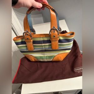 Vintage Coach Hampton Striped handbag